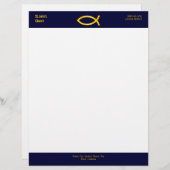 Christelijk vissymbool Letterhead Briefhoofd Sjabloon (Voorkant / Achterkant)