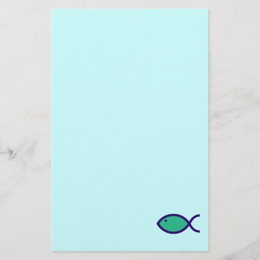 Christelijk vissymbool - LOUD! - Aqua en Blue Briefpapier (Voorkant)