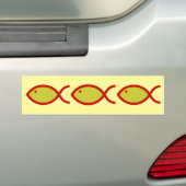 Christelijk vissymbool - LOUD! Goud en rood Bumpersticker (Op auto)