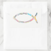 Christelijk vissymbool rechthoekige sticker (Tas)