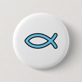 Christelijk vissymbool ronde button 5,7 cm (Voorkant)