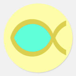 Christelijk vissymbool ronde sticker