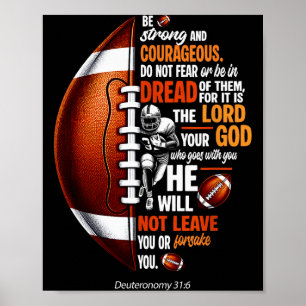 Christelijk Voetbal Deuteronomium 31 6 Bijbel Chri Poster