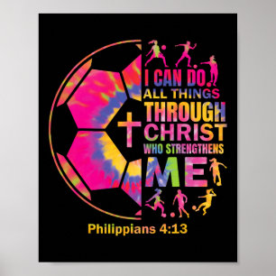 Christelijk Voetbal T-shirt Meisjes Tiener Kindere Poster