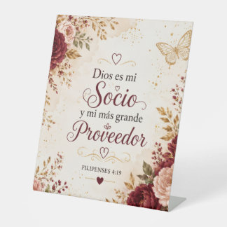 Christelijk voetstuk bord | God is mijn Partner Reclamebord Met Voetstuk
