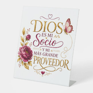 Christelijk voetstuk bord | God is mijn Partner Reclamebord Met Voetstuk