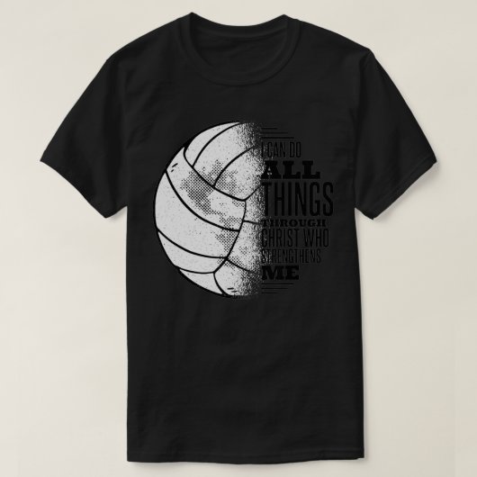 Christelijk volleybalT-shirt dat ik kan doen T-shirt (Design voorkant)