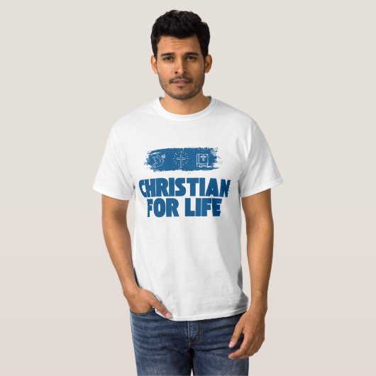 Christelijk voor het leven, Christelijk shirt, Cus T-shirt (Voorkant volledig)