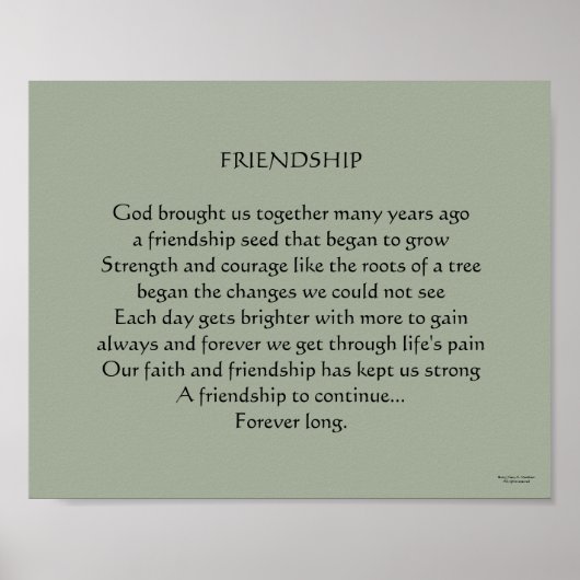 Christelijk vriendschapsgedicht poster (Voorkant)