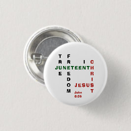 Christelijk vrij in Christus JUNETEENTH Button