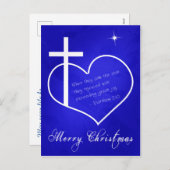 Christelijk Vrolijk Kerstblauw aanpasbaar Feestdagenkaart (Voorkant / Achterkant)