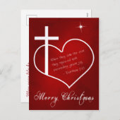 Christelijk Vrolijk Kerstrood aanpasbaar Feestdagenkaart (Voorkant / Achterkant)
