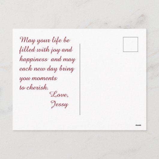 Christelijk Vrolijk Kerstrood aanpasbaar Feestdagenkaart (Achterkant)