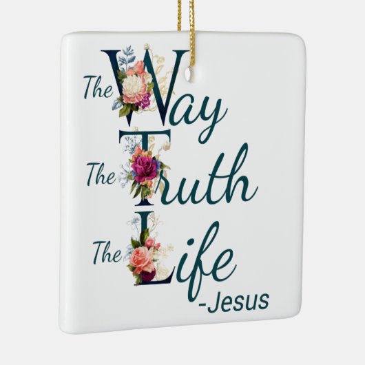 Christelijk vrouwelijk geloof Bijbel Verse Way Tru Keramisch Ornament (Rechts)