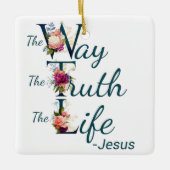 Christelijk vrouwelijk geloof Bijbel Verse Way Tru Keramisch Ornament (Voorkant)