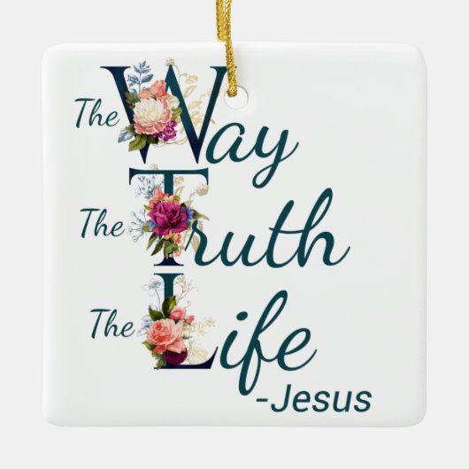 Christelijk vrouwelijk geloof Bijbel Verse Way Tru Keramisch Ornament (Voorkant)