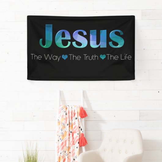 Christelijk vrouwelijk geloof Bijbel Verse Way Tru Spandoek (Insitu)