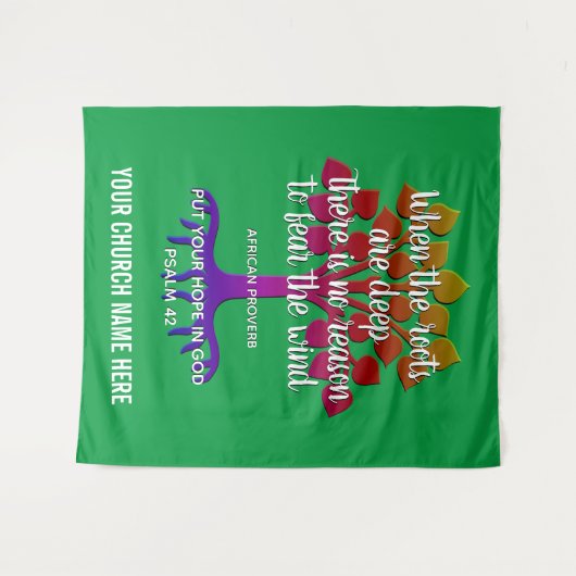 Christelijk WANNEER DE ROOTS DIEPE kerkhoeken zijn Wandkleed (Voorkant (horizontaal))