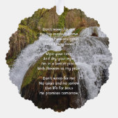 Christelijk Waterval Landschap Aandenken Ornament Kaart (Achterkant)