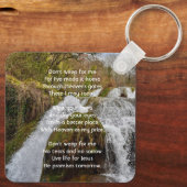 Christelijk Waterval Landschap Aandenken  Sleutelhanger (Achterkant)