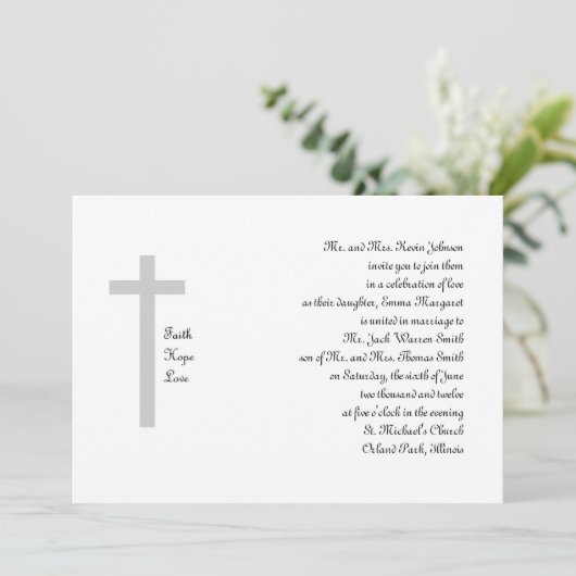 Christelijk Weddenschap Faith Hope Love Cross 2 Kaart (Staand voorkant)