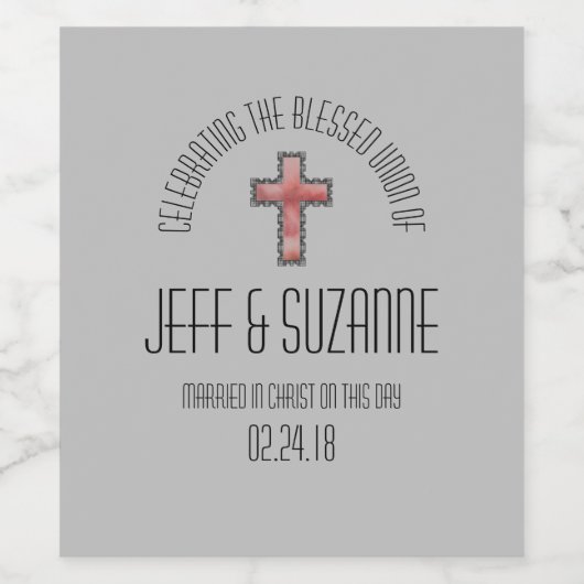 Christelijk weddenschapslabel wijn etiket (Enkel label)