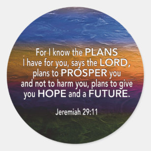 Christelijk WEET IK DE PLANNEN Jeremiah 29:11 Ronde Sticker