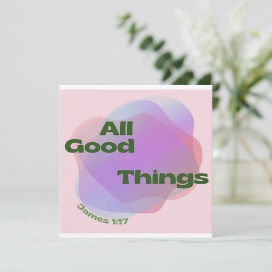 Christelijk Wenskaart / Briefkaart / Bijbelcitaat (Staand voorkant)