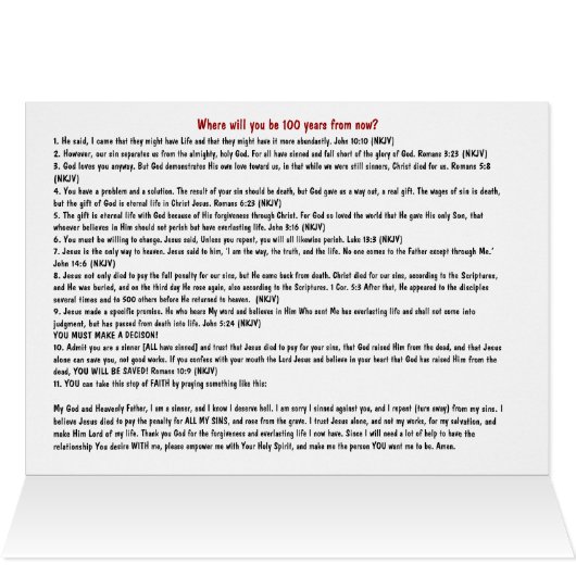 Christelijk Wenskaart van Son Inmate (Binnen Horizontaal (Boven))