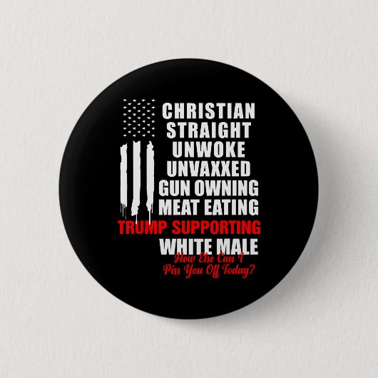 Christelijk wit recht ongewekt Amerika FL Ronde Button 5,7 Cm (Voorkant)