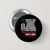 Christelijk wit recht ongewekt Amerika FL Ronde Button 5,7 Cm (Voorkant /achterkant)