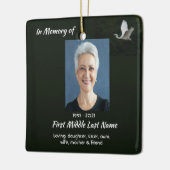 Christelijk witte reiger vogel herdenkingsgeschenk keramisch ornament (Links)