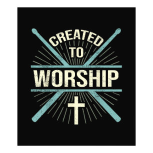 Christelijk Worship Band Creëer om drummer te aanb Foto Afdruk