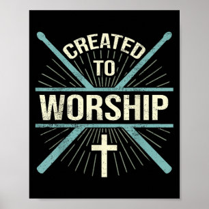 Christelijk Worship Band Creëer om drummer te aanb Poster