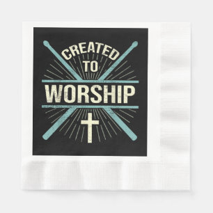 Christelijk Worship Band Creëer om drummer te aanb Servet