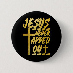 Christelijk worstelen Mma worstelaar Jezus Never T Ronde Button 5,7 Cm