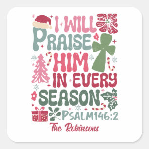 Christelijk zal ik hem de gebruikelijke naam Kerst Vierkante Sticker
