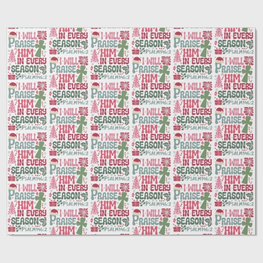 Christelijk zal ik hem elk kerstseizoen prijzen cadeaupapier (Vlak)