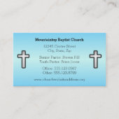 Christelijk Zilveren Kruis Blauw Custom Visitekaartje (Voorkant)