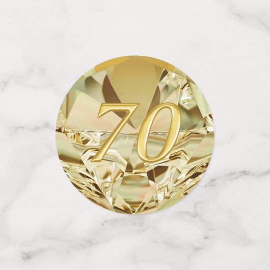 Christelijk Zwart Goud Custom 70th Birthday Confet Confetti (Kleine voorkant)