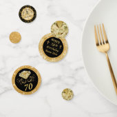 Christelijk Zwart Goud Custom 70th Birthday Confet Confetti (Groep)
