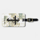 Christelijk Zwirling kruis op maat Bagagelabel (Voorkant horizontaal)