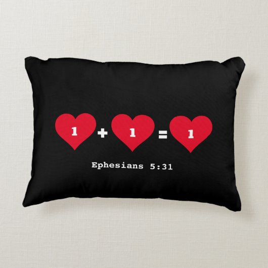 Christelijke 1 PLUS 1 IS 1 Koppels Accent Kussen (Achterkant)