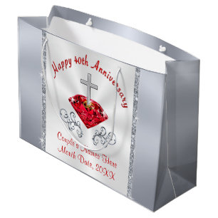 Christelijke 40e Jubileum-cadeautassen voor bruilo Groot Cadeauzakje