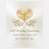 Christelijke 50e bruiloft Jubileum cadeau-ideeën Fleece Deken (Voorkant)