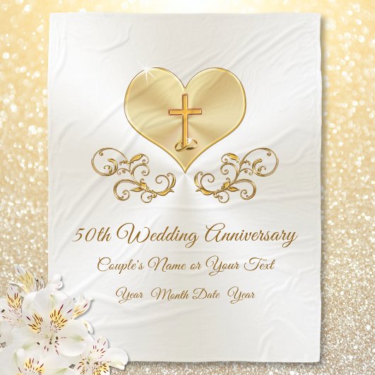 Christelijke 50e bruiloft Jubileum cadeau-ideeën Fleece Deken