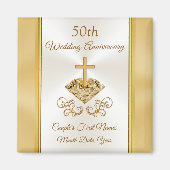 Christelijke 50e bruiloft Jubileum Favors Magneet (Voorkant)
