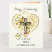 Christelijke 50e Golden Wedding Jubileum Card Kaart (Voorkant)