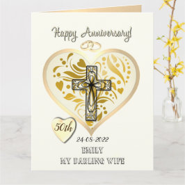 Christelijke 50e Golden Wedding Jubileum Card Kaart