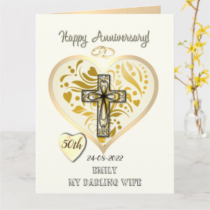 Christelijke 50e Golden Wedding Jubileum Card Kaart